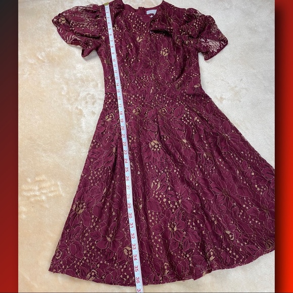 Chelsea28 Red Velvet/Burgundy Metallic Floral Lace Fit & Flare Dress
Size XXS - Picture 11 of 14